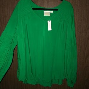 Anthropologie blouse with puffy sleeves